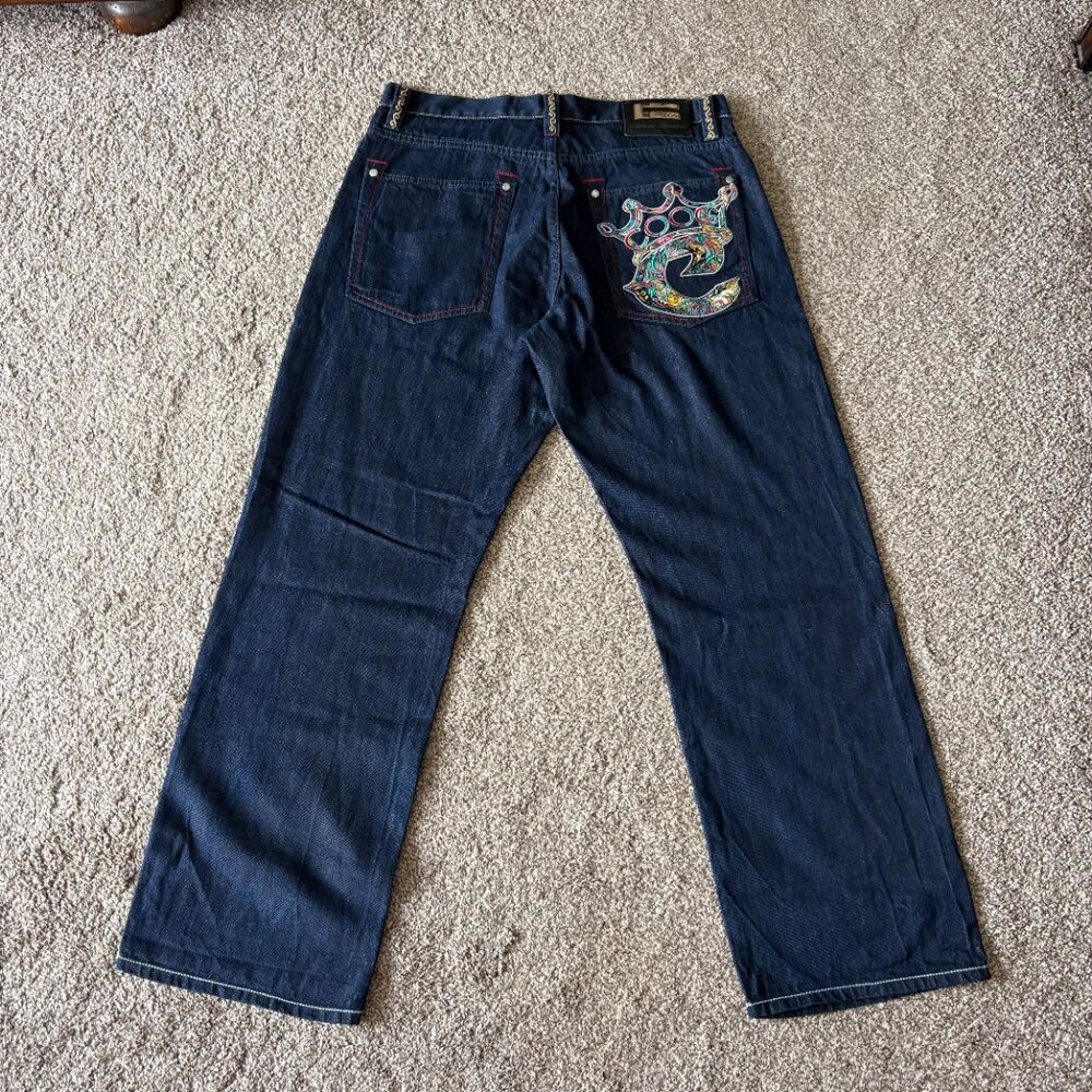 COOGI Mens Jeans Y2K Embroidered Embellished Skater Blue Denim Size 36x34 - Picture 4 of 4